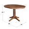 International Concepts Round 36 in Round Top Pedestal Table with 12 in Leaf, 30.1 in H, Distressed Oak, 36 in W, 48 in L K42-36RXT-27B - alternate 6